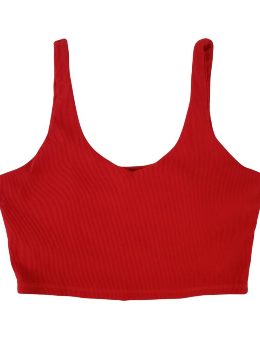 Glyder Red Ribbed Padded Sports Bra sz XS Built In Shelf Bra